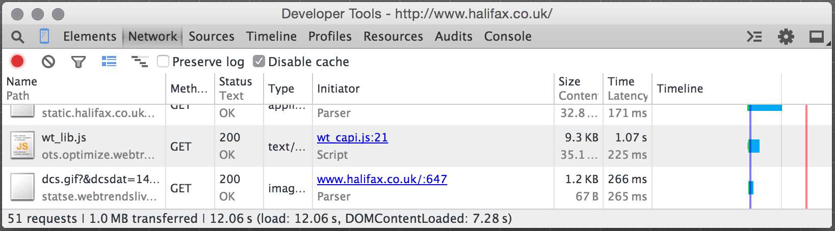 halifax load time 3g